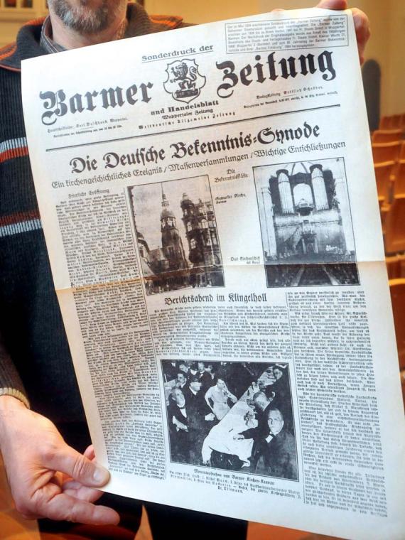Ein Reprint der „Barmer Zeitung“ vom 31. Mai 1934 mit einem Bericht über die Synode.