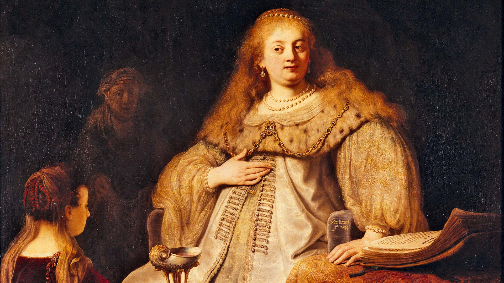 Rembrandt (1606 – 1669): Artemisia oder Sophonisbe empfängt den Giftbecher (1634).