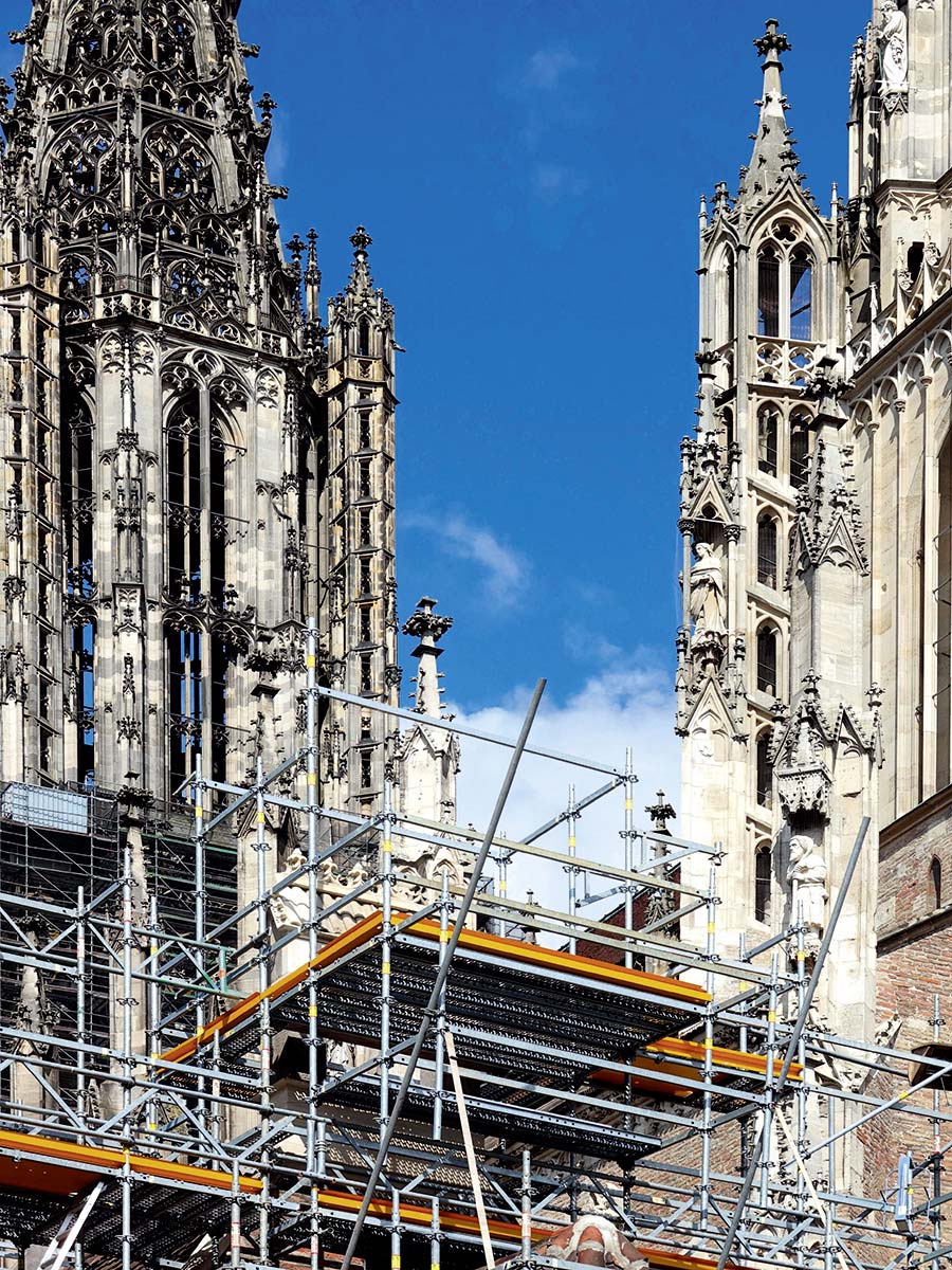 Sanierungsarbeiten am Ulmer Münster, Oktober 2021.