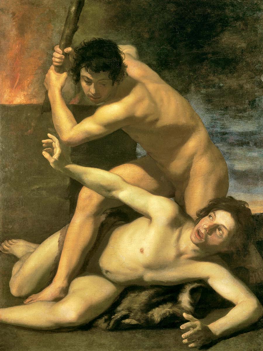 Bartolomeo Manfredi (um 1587–1620/21): „Kain erschlägt Abel“, Öl auf Leinwand um 1610. Kunsthistorisches Museum Wien.