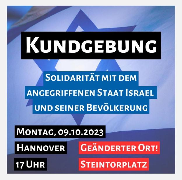 Ankündigung der gestrigen Kundgebung in Hannover.