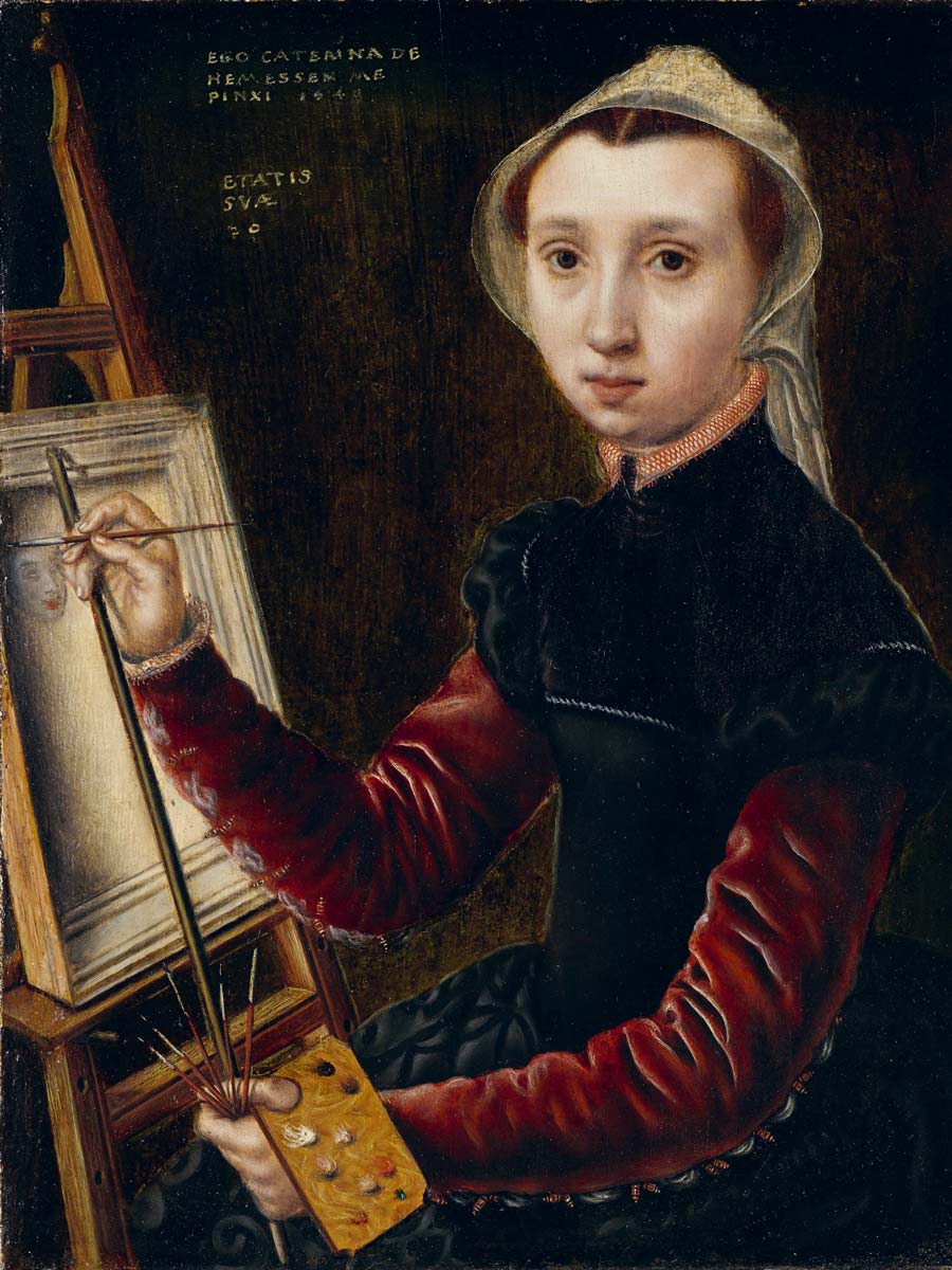 Catarina van Hemessen (1528–1565): Selbstporträt an der Staffelei, 1548.