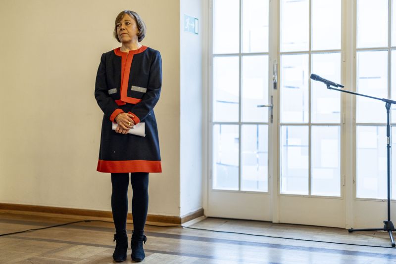 Annette Kurschus kurz vor ihrer Rücktrittserklärung als EKD-Ratsvorsitzende am 20. November 2023 in Bielefeld.