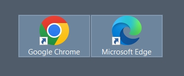 Desktopsymbole für Chrome und Edge-Browser