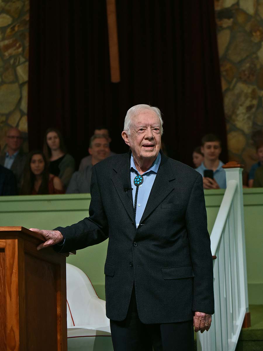 Jimmy Carter im April 2019 bei einer Bibelstunde in seiner Heimatgemeinde in Plains, Georgia.