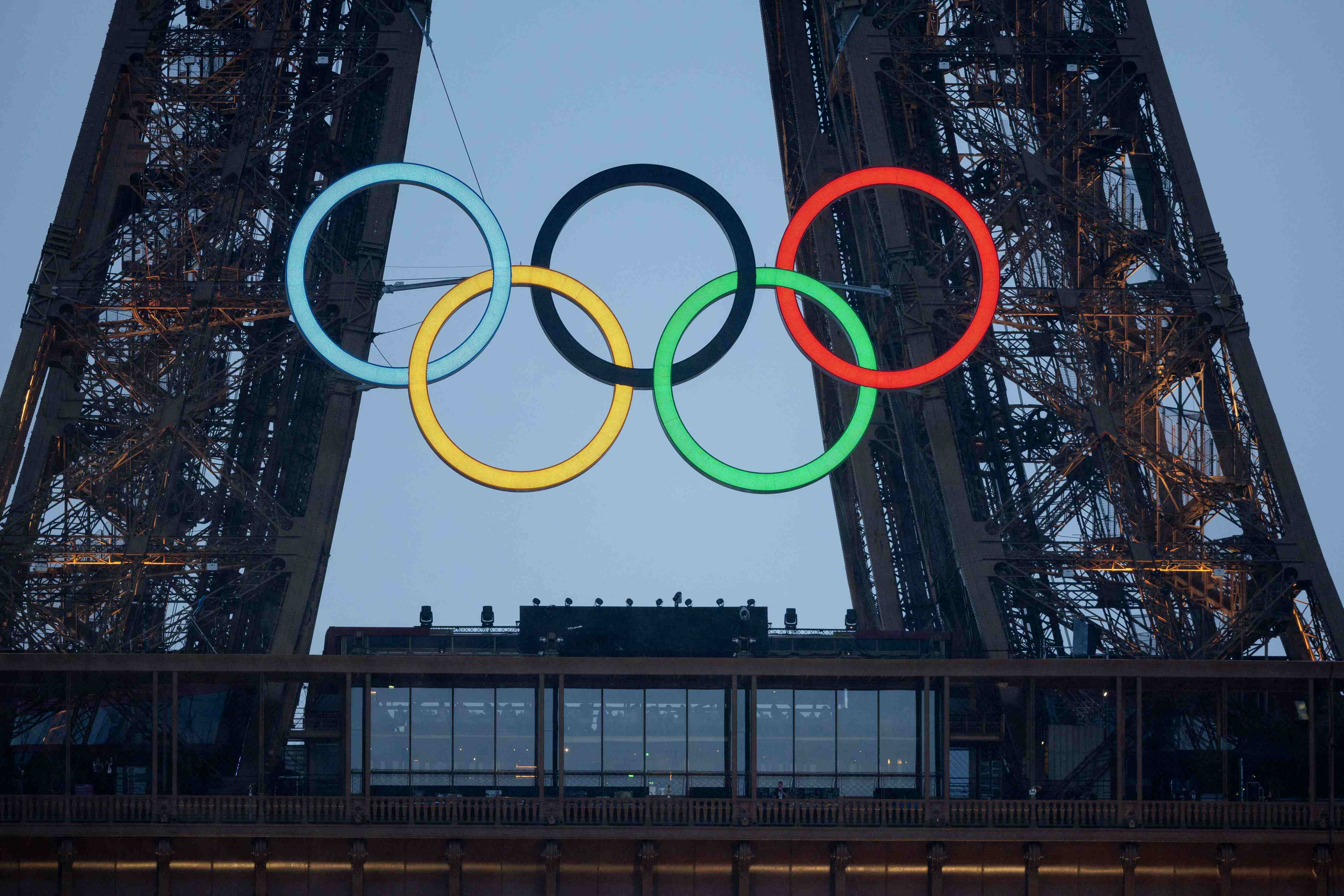 Eiffelturm in Paris, 26. Juli 2024