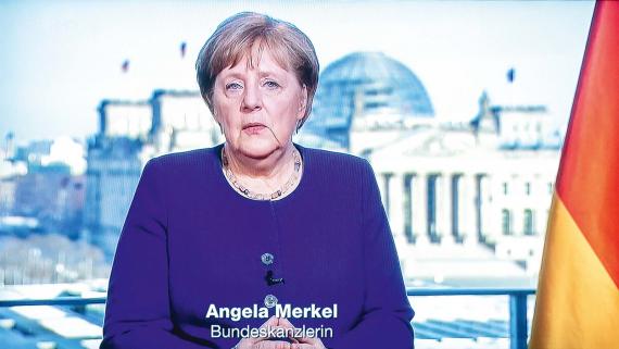 Bundeskanzlerin Angela Merkel während der TV-Ansprache zur Corona-Krise am 18. März. Das Aussetzen der Präsenzgottesdienste war ihr keine Erwähnung wert.
