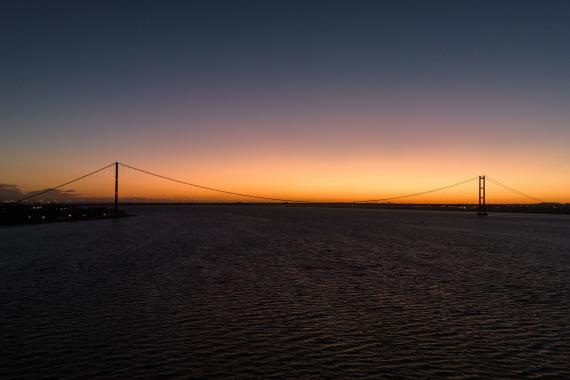 Brücke in Nordostengland im Morgengrauen