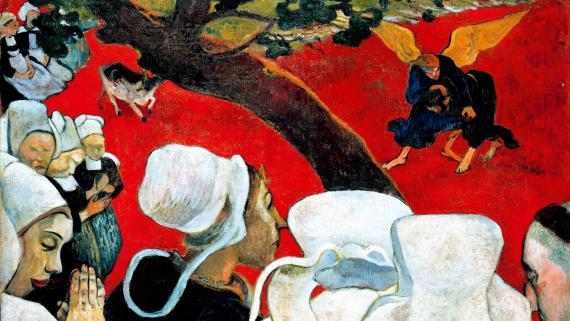 Paul Gauguin (1848–1903): „Die Vision nach der Predigt oder Der Kampf Jacobs mit dem Engel“, 1888.