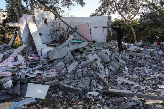 Zerstörtes Haus in Rafah, Gazastreifen (März 2024).
