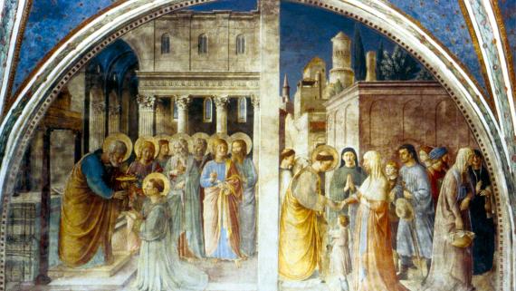 Fra Angelico (um 1400–1455): „Die Weihe des heiligen Stephanus durch den heiligen Petrus.“