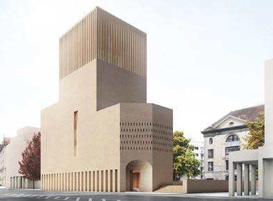 Eine Computersimulation des geplanten Bet- und Lehrhauses für Christen, Juden und Muslime in Berlin. Foto: KuehnMalvezzi