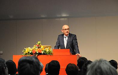 Eröffnung des Karl-Barth-Jahres in Basel: Vortragsredner Georg Pfleiderer. Foto: Johannes Voigtlände