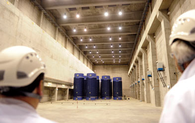 Im Zwischenlager für Atommüll am Kernkraftwerk Philippsburg lagern 34 Castorbehälter. (Foto: dpa/Uli Deck)