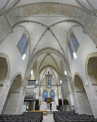 Die frisch renovierte Klosterkirche in Loccum mit neuer Orgel. Foto: dpa/Peater Steffen
