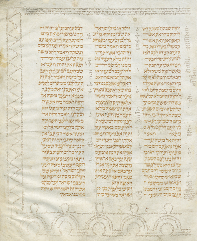 Mit Kommentaren (Masora) versehene hebräische Bibelhandschrift (10./11. Jahrhundert), Staatsbibliothek Berlin. Foto: Staatsbibliothek Berlin