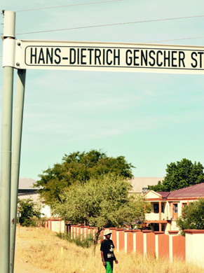 Hans-Dietrich Genscher Straße in Windhoek/Namibia.